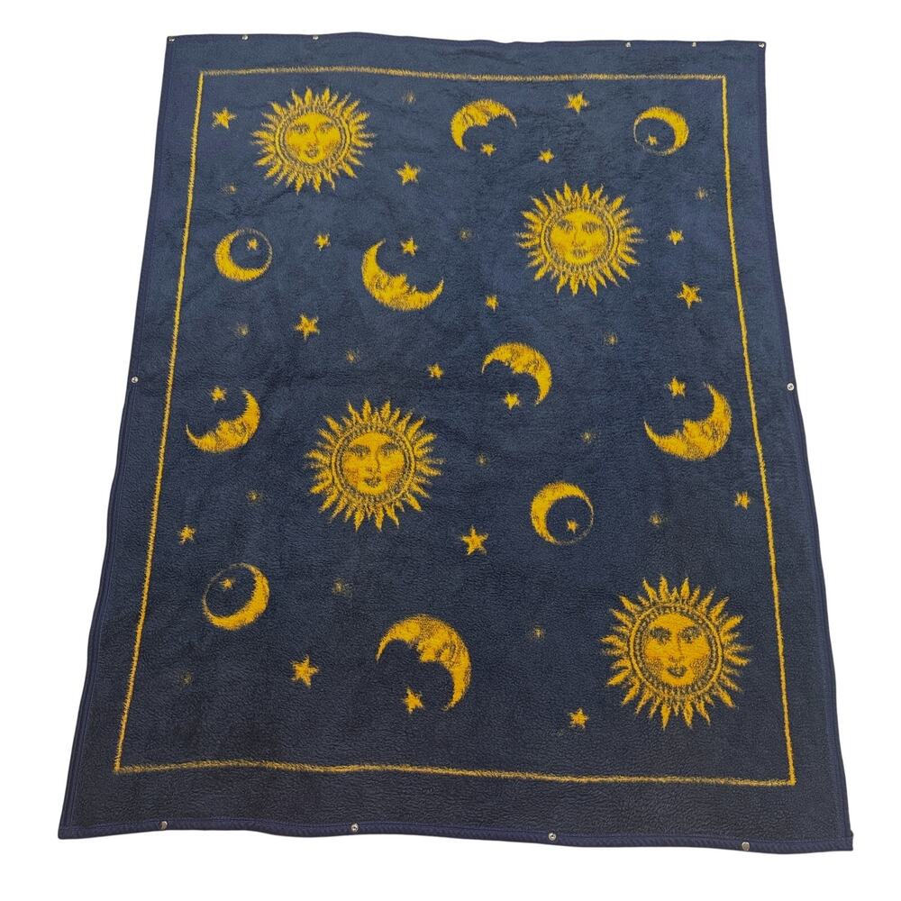 Vtg Biederlack Celestial Cuddle Wrap Blanket Throw Snap Zip Fleece 52 x 64